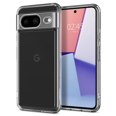 Abbildung von Google Pixel 8 Hülle Kunststoff Spigen Backcover/Hard Case Handyhülle Transparent Shockproof/Stoßfest