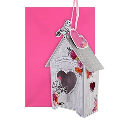 Abbildung von Hallmark 3D Geburtstagskarte für Mama Andenken Vogelhaus Design