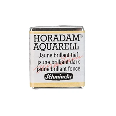 Abbildung von Schmincke HORADAM® AQUARELL feinste Künstler Aquarellfarben, 210 Jaune brillant tief, 14 044, 1/2 Näpfchen