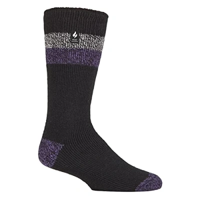 Abbildung von HEAT HOLDERS Herren Winter Extra Warm Thermosocken für Geschenk Innenfleece Socken (DE/NL/SE/PL, Numerisch, 39, 45, Regular, Schwarz/Lila (Berlin))