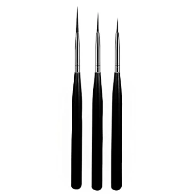 Abbildung von luoshaPUCY Nageldesign Pinsel, [3 Stücke] Nagel Art Liner Pinsel Professional Nailart Fineliner für DIY Nail Salon Design (Schwarz)