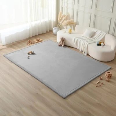 Abbildung von Wolkenweiche Spielmatte Baby 280x200x2,5cm, Grau Kinderzimmer Teppich mit hochwertigem Memory Schaum Krabbelmatte Rutschfester Unterseite Krabbeldecke, Kinderteppich, Tatami Matte
