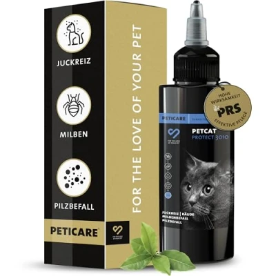 Abbildung von Peticare Anti Parasiten Mittel für Katzen gegen Milben Flöhe Pilze 50 ml