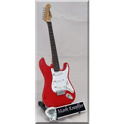 Abbildung von MARK KNOPFLER Miniatur Gitarre DIRE STRAIT mit Plektrum