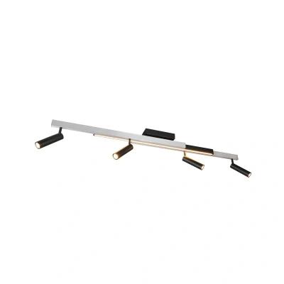 Abbildung von LED Deckenspot Zeno, 4 Spots., alu gebürstet/schwarz, Metall