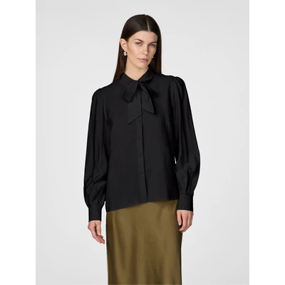 Abbildung von Y.A.S Schluppenbluse &quot;YASPIL LS BOW SHIRT S. NOOS&quot;, mit Schleifendetail