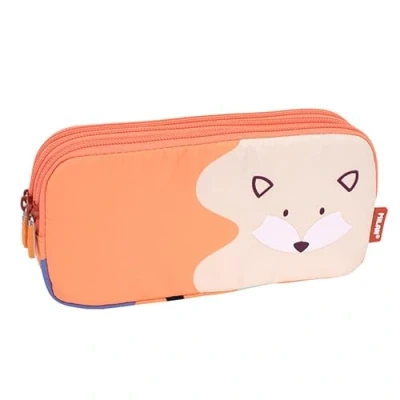 Abbildung von MILAN® Federmäppchen mit 3 Reißverschlüssen, Serie Special Fun Animals, Orange