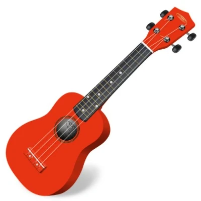 Abbildung von Classic Cantabile US 100 RD Sopranukulele (Ukulele, Uke, 15 Bünde, leichtgängige Gitarrenmechanik) rot
