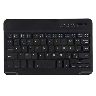Abbildung von 7 8 Zoll Tablette Drahtlose Tastatur Bewegliche Dünne Helle Bluetooth Aluminiumlegierung für Androides/OS/Win Schwarzes