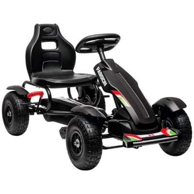 Abbildung von HOMCOM GoKart, Tretfahrzeug mit Bremse, Kinderfahrzeug verstellbarem Sitz