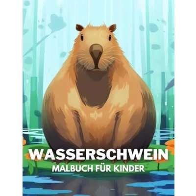 Abbildung von Wasserschwein Malbuch für Kinder: +40 lustige und einfache Zeichnungen von niedlichen zum Ausmalen Kinder, Jungen Mädchen, die ... lieben Stress abbauen entspannen