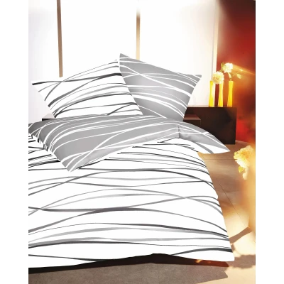Abbildung von Kaeppel Wendebettwäsche &quot;Motion&quot;, (2 tlg.), aus 100% Baumwolle, in Mako Satin oder Biber Qualität, Winterbettwäsche, Bett und Kopfkissenbezug mit Reißverschluss, Bettwäsche Set STANDARD 100 by OEKO TEX zertifiziert.