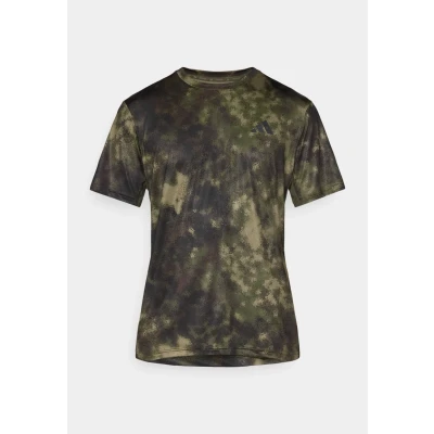 Abbildung von adidas Herren Train Essentials Seasonal All Over Print Tee, Olive strata, S