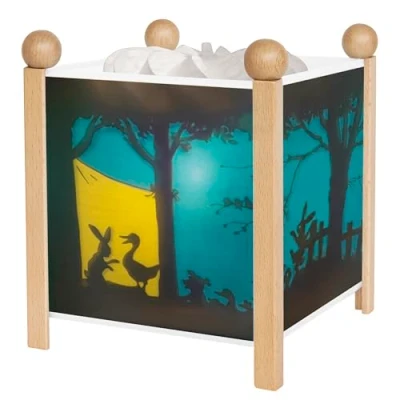 Abbildung von Trousselier Schattenspiel Nachtlicht Magische Laterne Ideales Geburtsgeschenk Farbe Holz natur animierte Bilder beruhigendes Licht 12V 10W Glühbirne inklusive EU Stecker