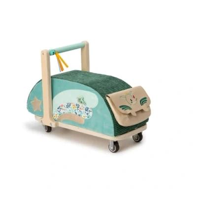 Abbildung von Lilliputiens Lauflernwagen aus Holz und Stoff Joe der Drache Fördert Fantasie Gleichgewicht Kleinkinder Mit multidirektionalen Rädern Abnehmbarer Tasche Ab 18 Monaten 83467