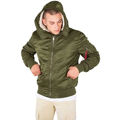 Abbildung von Alpha Industries MA1 Hooded Übergangsjacke Dark green, Herren, Größe: Large, green
