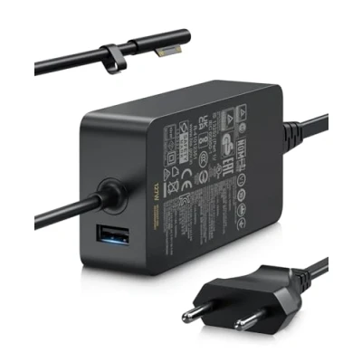 Abbildung von Surface Book 3 Ladegerät, Ladekabel 127W 15V 8A Microsoft Netzteil, für 3/Book 2/1, Laptop Studio 1, Pro/Surface Laptop/Surface Go/Tablet, mit 9,3ft Kabel und USB