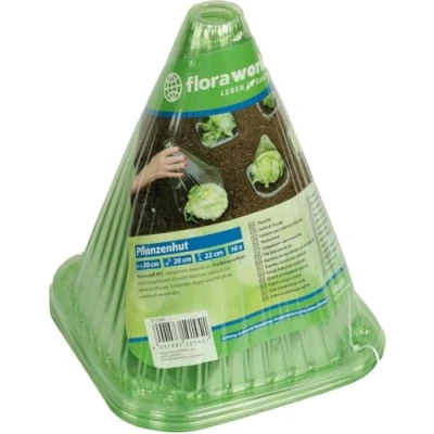 Abbildung von Floraworld Anzuchtdeckel, Pflanzenhut 10er Set Kunststoff, grün