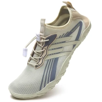 Abbildung von IceUnicorn Strandschuhe Badeschuhe Damen Herren Schwimmschuhe Aquaschuhe Sommer Schnell Trocknend Surfschuhe(D Beige,36EU)