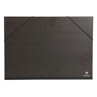 Abbildung von Clairefontaine 44900C Kraft Zeichenmappe (Gummizug, Rücken 30 mm, DIN A2+, innen: 42 x 59,4 cm, außen: 47 62 ideal zur Aufbewahrung Ihrer Werke) schwarz