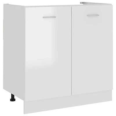 Abbildung von vidaXL Unterschrank Spülenunterschrank Hochglanz Weiß 80x46x81,5 cm Spanplatte
