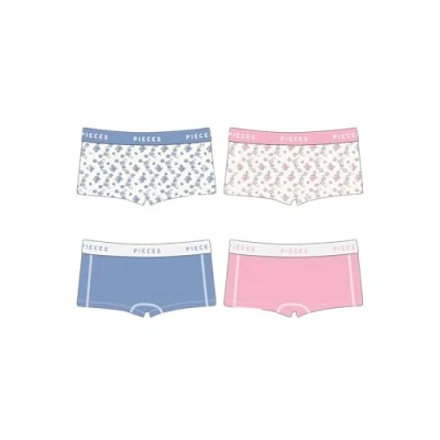Abbildung von Pieces Pclogo LADY 4 PACK Panties, Damen, Größe: Small, Bright white