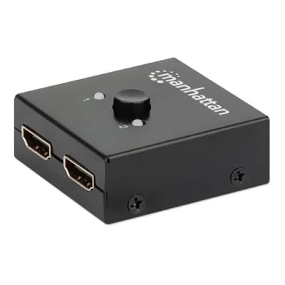 Abbildung von Manhattan 207850 4K bi direktionaler 2 Port HDMI Splitter/Switch &quot;4K 30Hz&quot;, manuelle Auswahl, passiv Schwarz