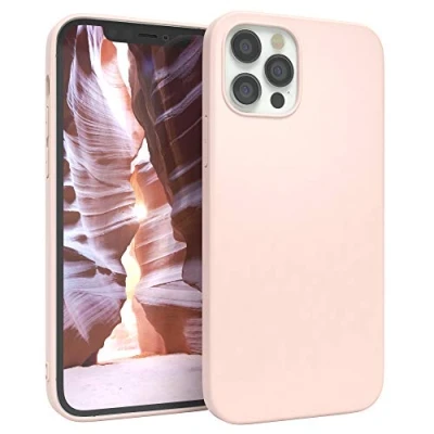 Abbildung von EAZY CASE Handyhülle Silikon mit Kameraschutz kompatibel iPhone 12/12 Pro in Hellrosa, Rosa, Ultra dünn, Slimcover, Silikonhülle, Hülle, Softcase, Backcover