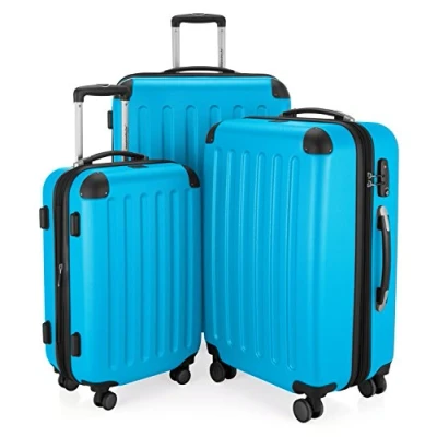 Abbildung von HAUPTSTADTKOFFER SPREE 3er Trolley Set Rollkoffer Reisekoffer, (S, M und L) Koffer Set, 4 Doppel Rollen, , Cyanblau