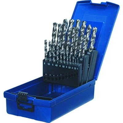 Abbildung von kwb HSS G Metallbohrer Satz 25 teilig Universal Bohrer Set 1 13 mm, für Metall, Stahl, Eisen u.v.m. Silver Star Serie