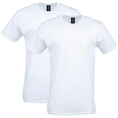 Abbildung von Gildan Herren Tailliertes Baumwoll T Shirt, 2er Pack Hemd, weiß, M