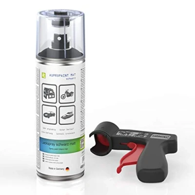 Abbildung von AUPROTEC Lackspray AUPROPAINT MAT schwarz matt Sprühlack Auto Lack Spray 1x 400ml + Original Pistolengriff