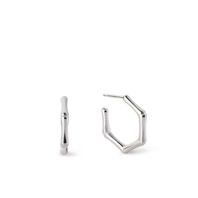 Abbildung von Singularu MINI Bamboo Ohrringe silvercoloured, Damen, Größe: One Size, Silver coloured
