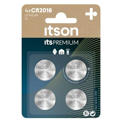 Abbildung von ITSON, CR2016 Batterien, 3V, Knopfzellen, 4 Stück, am besten für Autoschlüssel, Uhren und Herzfrequenzmesser