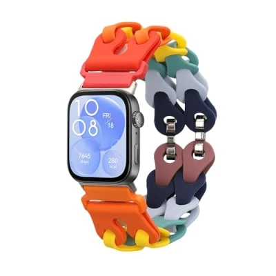 Abbildung von kwmobile Ersatzarmband kompatibel mit Huawei Watch Fit 3 Armband Silikon Band für Fitnesstracker 14 22 cm Innenmaße Mehrfarbig