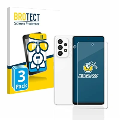 Abbildung von BROTECT Schutzglas für Samsung Galaxy A53 5G (Display+Kamera) (3 Stück) Schutzfolie Panzer Folie Glas [Extrem Kratzfest 9H, Anti Fingerprint,