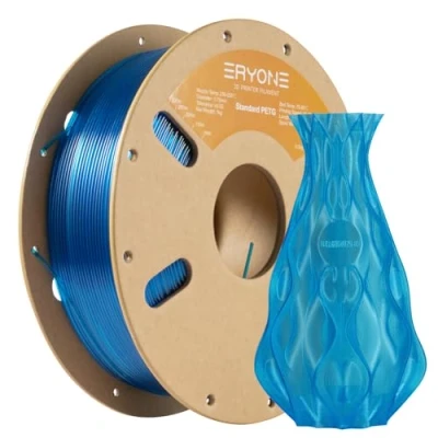 Abbildung von ERYONE PETG Filament 1.75 mm, 3D Drucker PETG, +/ 0.03 1 kg Spule, Transparent blau
