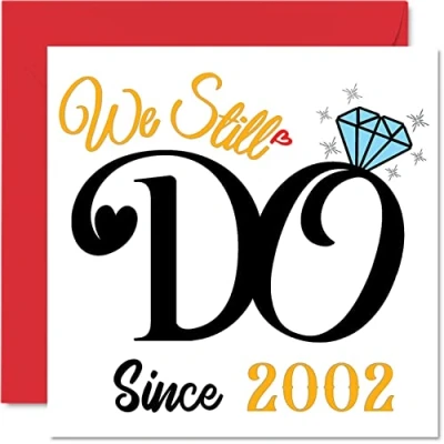 Abbildung von Karte zum 21. Jahrestag für Ehemann und Ehefrau We Still Do Since 2002 Glückwunschkarten Hochzeitstag den Partner, 145 mm große Grußkarten einundzwanzigsten