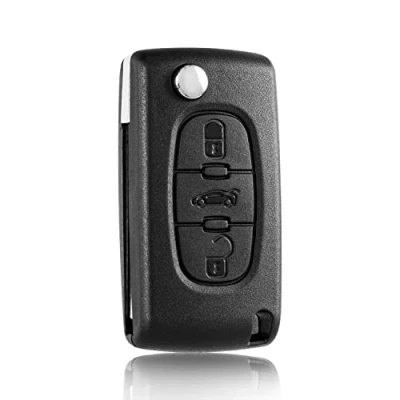Abbildung von 3 Tasten Gehäuse der Fernbedienung Typ Messer für Peugeot 207 308 407 607 807 und Citroen C2 C3 C4 C5 C6 C8 DS3 DS4 Auto Schlüsselgehäuse, Pilot Autoschlüssel (Befestigung Elektronikplatte)