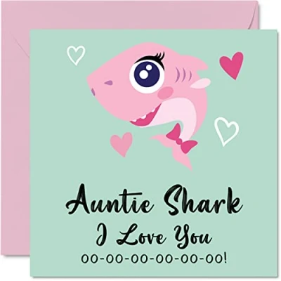 Abbildung von Geburtstagskarten Tante Hai Geburtstagskarte von Nichte oder Neffe Happy Birthday vom Kleinkind Baby Kartengeschenk 145 mm x saisonale lustige Grußkarten Geschenke