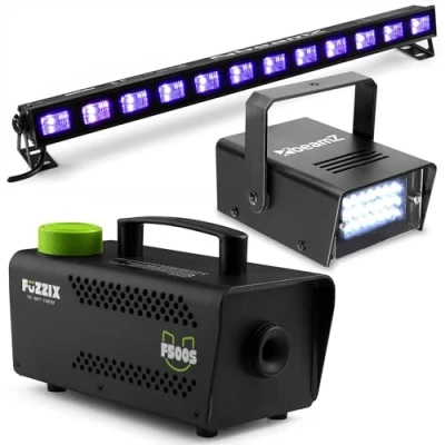 Abbildung von BeamZ Komplettes Halloween Effektset mit Nebelmaschine, LED Stroboskop
