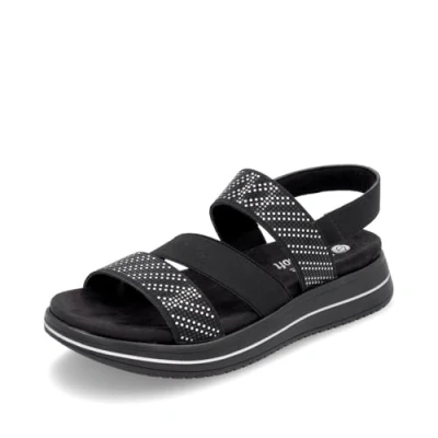Abbildung von Remonte Damen Riemchensandalen D1J59, Frauen Sandalen,lose Einlage,Sommerschuhe,Freizeitschuhe,offene Schuhe,Strandschuhe,schwarz Kombi (03),42 EU
