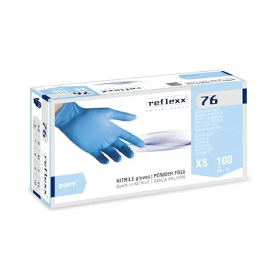 Abbildung von Reflexx R76/XS Handschuhe Nitril Puderfrei Gr. 3.5, Größe XS, 100 Stück, hellblau