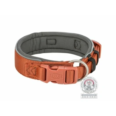 Abbildung von TRIXIE Hunde Halsband Premium Halsband, extra breit, rost/grafit