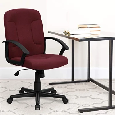 Abbildung von Flash Furniture Stuhl aus Stoff, mittelhoch, Burgunderrot, Nylon, burgunderfarben, Mid Back