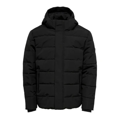 Abbildung von Only &amp; Sons Wattierte KURZ Outdoorjacke, Herren, Größe: XXL, Black