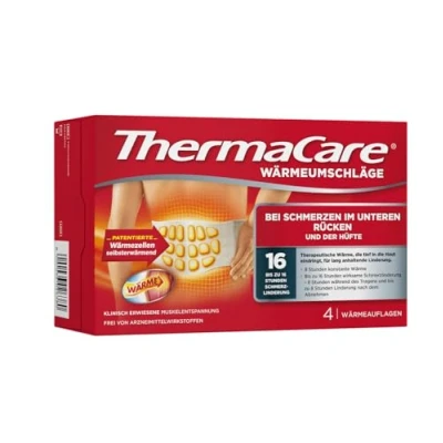Abbildung von ThermaCare Wärmepflaster für den unteren Rücken, 4 Stück, bei Schmerzen im Rücken und der Hüfte, Originalware von Angelini Pharma Deutschland