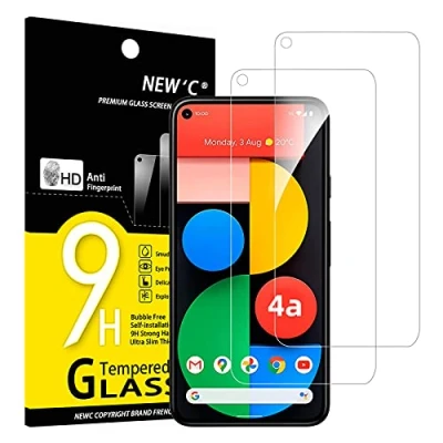 Abbildung von NEW&#039;C 2 Stück, Panzer Schutz Glas für Google Pixel 4a 5G, [Nicht 4a] Frei von Kratzern, 9H Härte, HD Displayschutzfolie, 0.33mm Ultra klar, Ultrabeständig