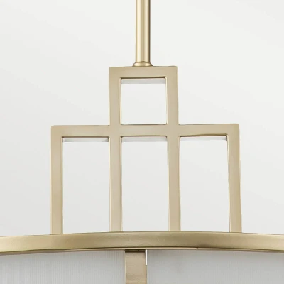 Abbildung von Feiss FE FUSION P L PNBR Hängeleuchte E27 3x40W Stahl Naturmessing lackiert, Opalglas H:31.8cm B:53.3cm dimmbar