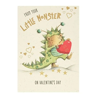 Abbildung von Valentinstagskarte von Ihrem kleinen Monster perfekte für Mama oder Vater zum Senden vom Kind Sohn Tochter